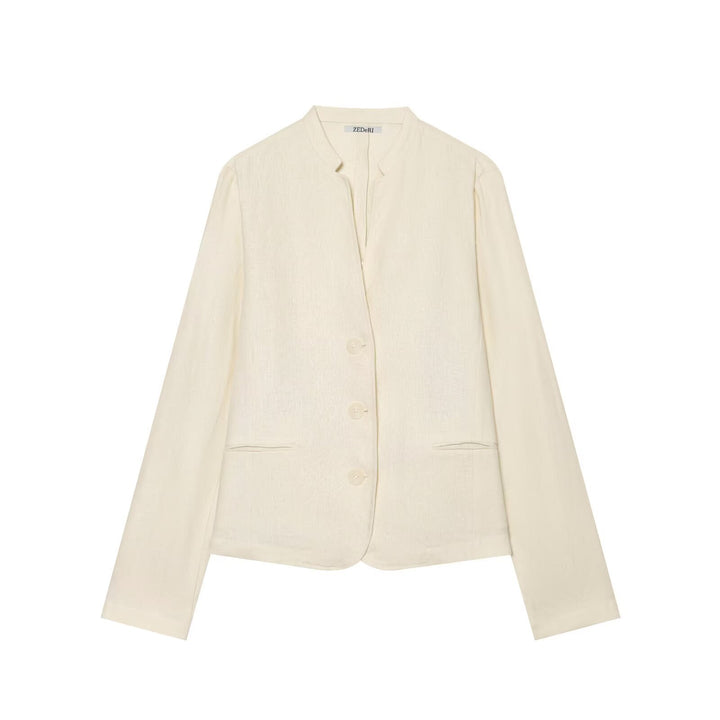 Damen Leichte taillierte Blazerjacke mit Stehkragen und Drei-Knopf‑Verschluss Echo Archiv