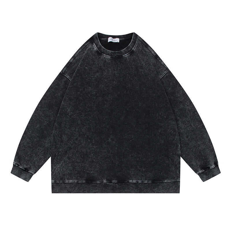 Unisex Oversize Mineralwash Rundhals-Sweatshirt mit Raglanärmeln und gerippten Bündchen Echoarchiv