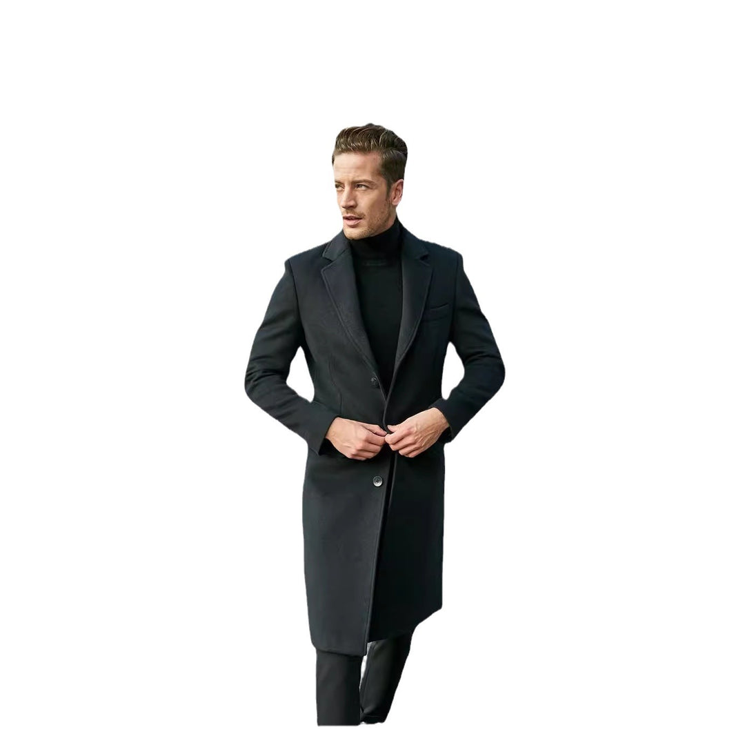 Herren eleganter lange Wool Blend Mantel Echoarchiv
