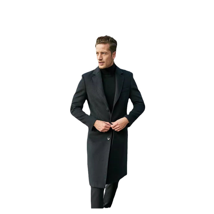 Herren eleganter lange Wool Blend Mantel Echoarchiv