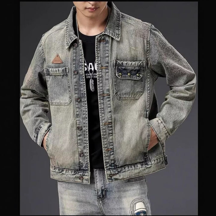 Herren Denimjacke mit einzigartigen Details Echo Archiv