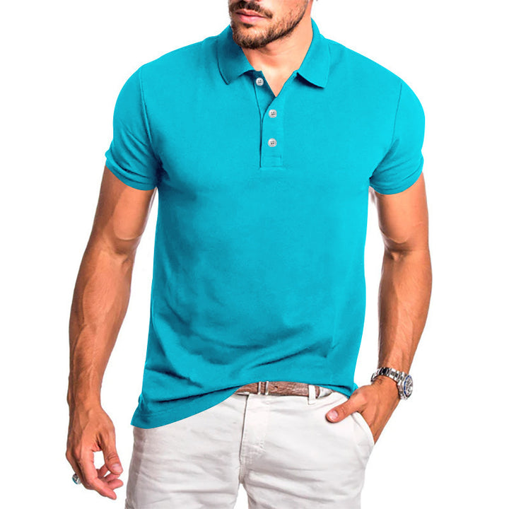 Herren lässiges Polohemd aus atmungsaktiver Baumwolle mit modernem Kragen und eleganten Knöpfen Echoarchiv