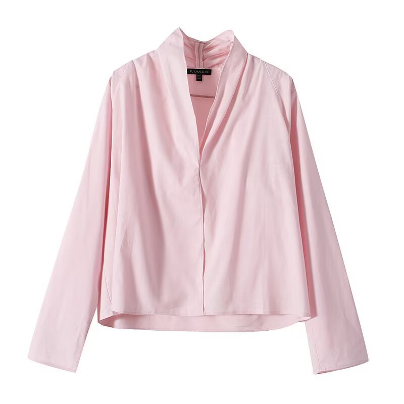Damen Leichte Viskose‑Bluse mit offenem Schalkragen und kastiger Silhouette Echo Archiv