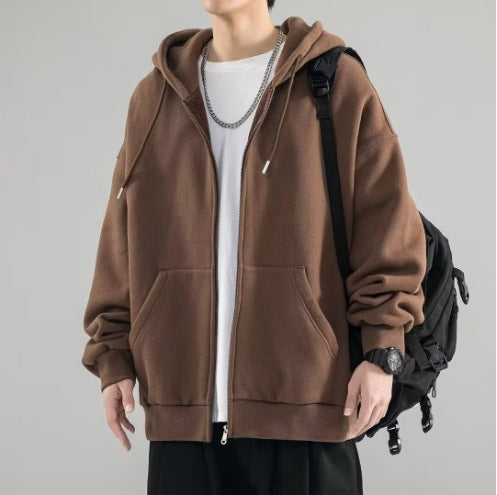 Herren nan Oversize-Kapuzenjacke mit durchgehendem Reißverschluss, doppellagiger Kapuze und Kängurutaschen Echo Archiv