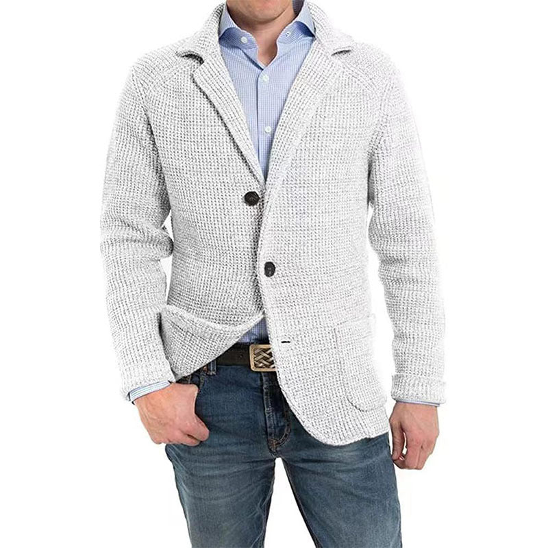 Herren Strukturstrick Sakko-Blazer mit aufgesetzten Taschen Echo Archiv