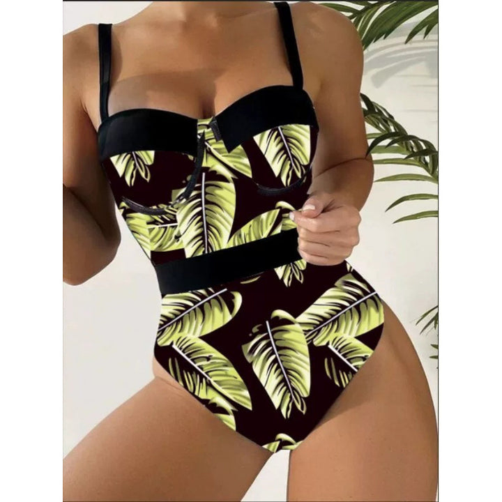 Damen Einteiler Badeanzug mit floralem Design und eleganter Silhouette Echo Archiv
