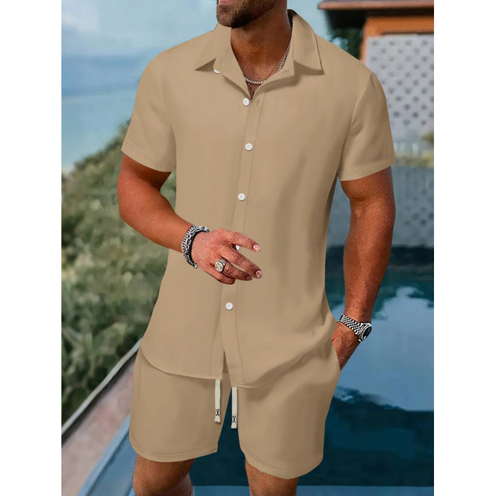Herren lässiges Kurzarmhemd und Shorts-Set Echoarchiv