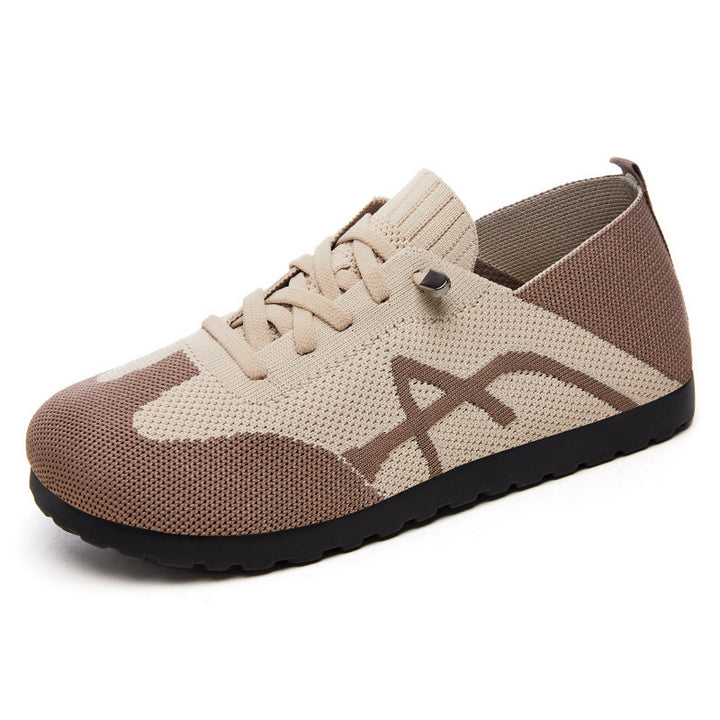 Damen nan komfortabler gestrickter Slip-On Sneaker mit elastischem Schaft, dekorativer Schnürung und flexibler rutschfester Laufsohle Echo Archiv