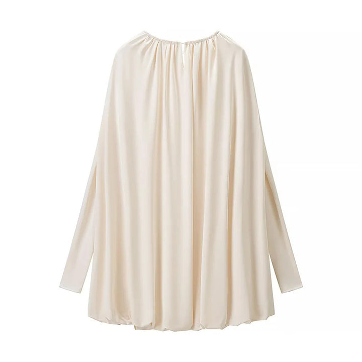 Damen nan plissiertes Cape-Top mit weitem Fall, langen Ärmelschlitzen und elastischem Rundhalsausschnitt Echo Archiv