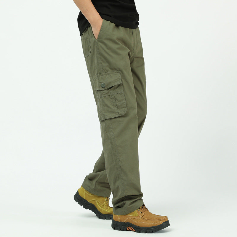 Herren Lockere Cargo-Freizeithose mit tiefem Schritt, elastischem Bund & Multitaschen Echoarchiv