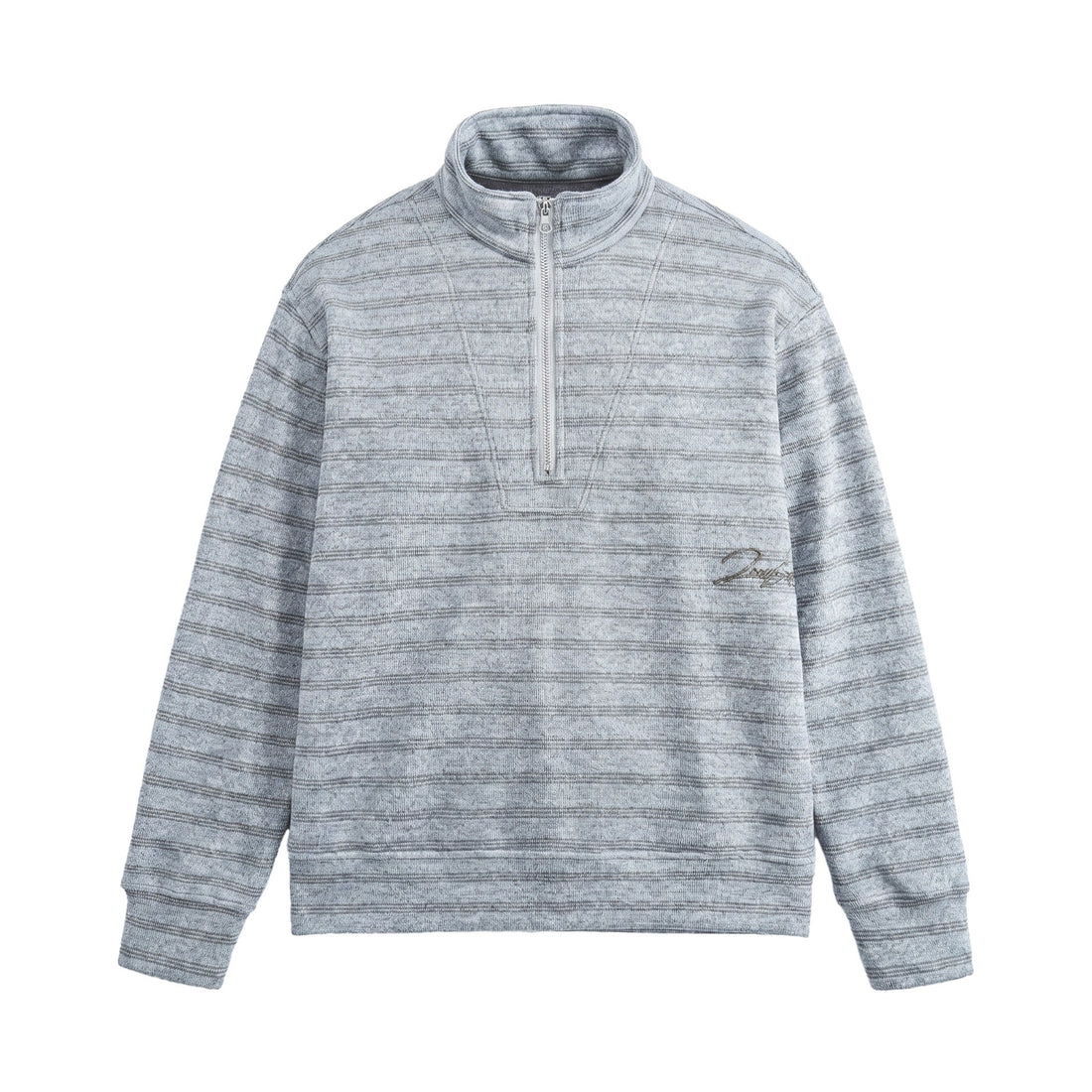 Herren Strukturiertes Halbzip-Strickpullover mit Stehkragen Echoarchiv