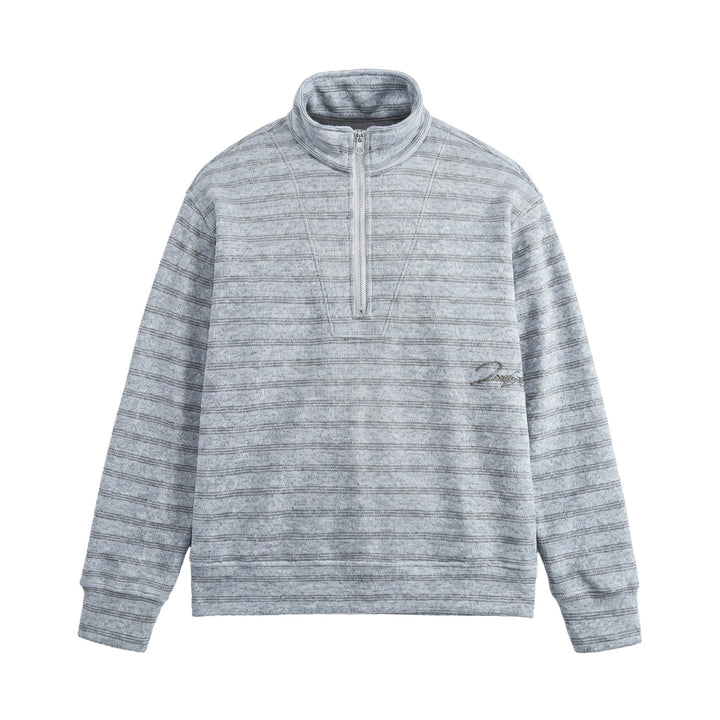 Herren Strukturiertes Halbzip-Strickpullover mit Stehkragen Echoarchiv