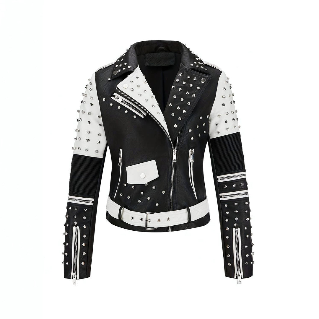 Damen Edle Bikerjacke mit Nieten Echo Archiv