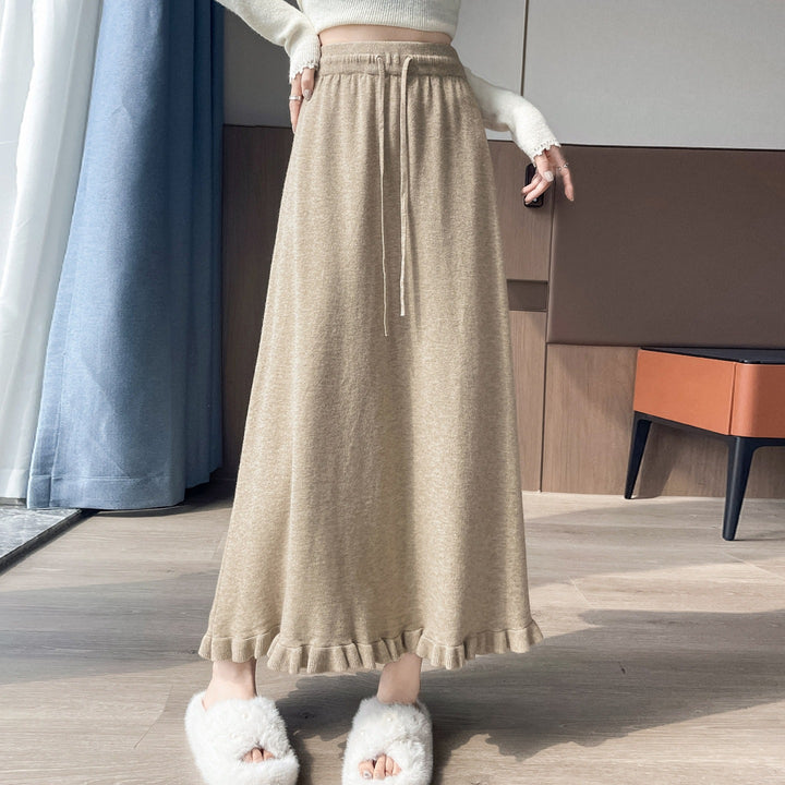 Damen Eleganter und fließender Maxirock mit Volantabschluss Echo Archiv