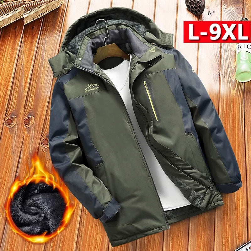 Herren gefütterter Winter‑Outdoorparka mit Teddyfleece‑Innenlage, Kapuze und wasserabweisender Shell Echoarchiv