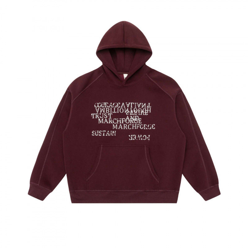 Unisex Oversize Kapuzenpullover mit typografischem Mirror-Print, Kängurutasche und Raglanärmeln Echo Archiv