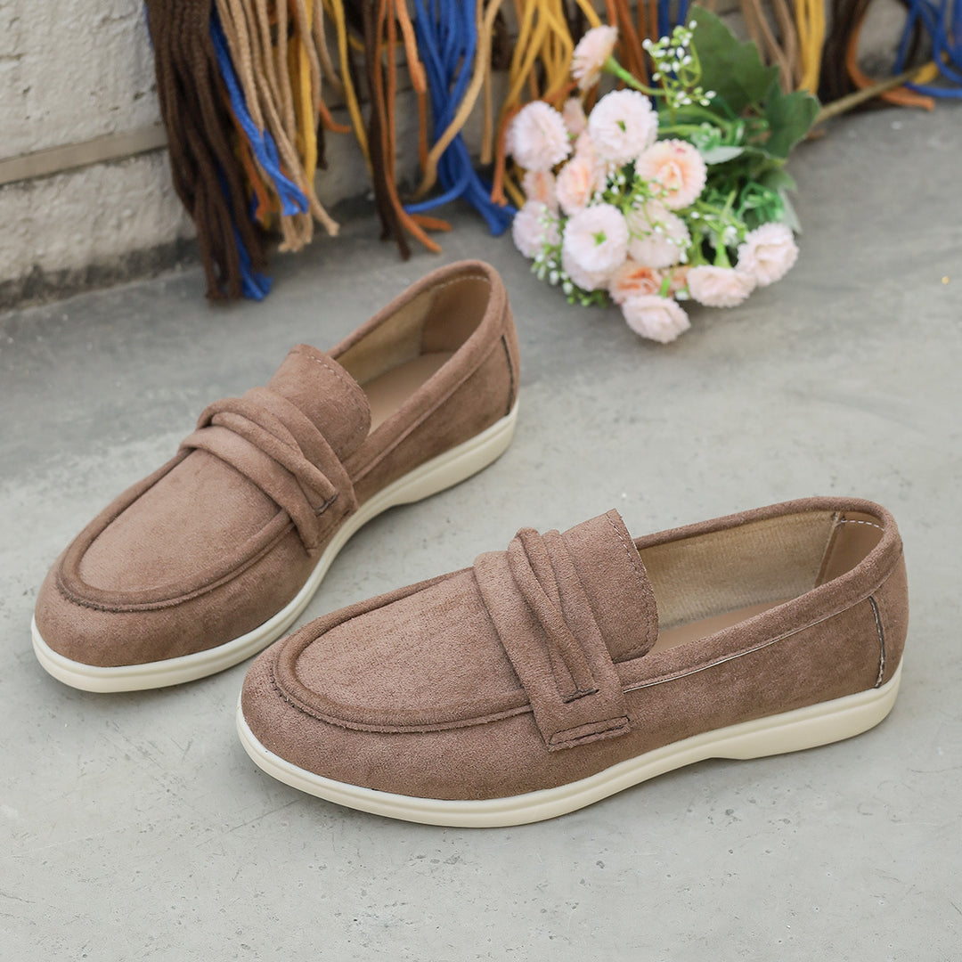 Damen nan elegante Wildlederoptik-Loafer mit gepolstertem Komfortfußbett Echo Archiv