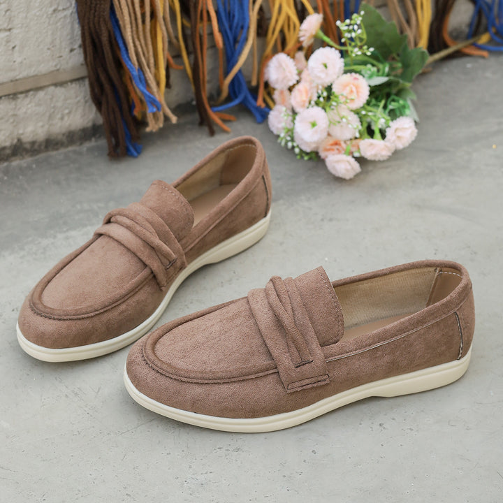 Damen nan elegante Wildlederoptik-Loafer mit gepolstertem Komfortfußbett Echo Archiv