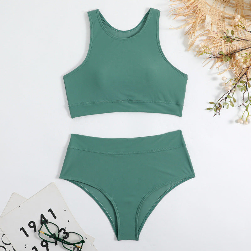 Damen Bikini-Set mit hohem Bund und sportlichem Oberteil Echo Archiv