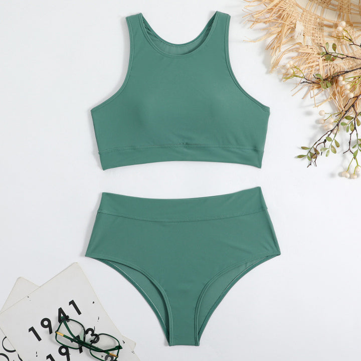 Damen Bikini-Set mit hohem Bund und sportlichem Oberteil Echo Archiv
