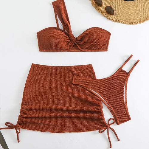 Damen Bikinis mit Raffungen und Trägershorts Echo Archiv