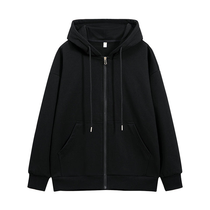 Unisex Oversize Kapuzen-Sweatjacke mit durchgehendem Reißverschluss, Kängurutaschen und gerippten Bündchen Echo Archiv