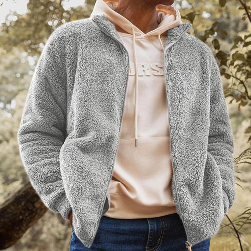 Herren Fleecejacke mit hohem Kragen und praktischen Taschen Echoarchiv