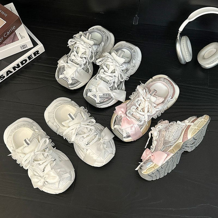Damen Chunky‑Sneaker mit floraler Spitze und Satin‑Schleife Echo Archiv