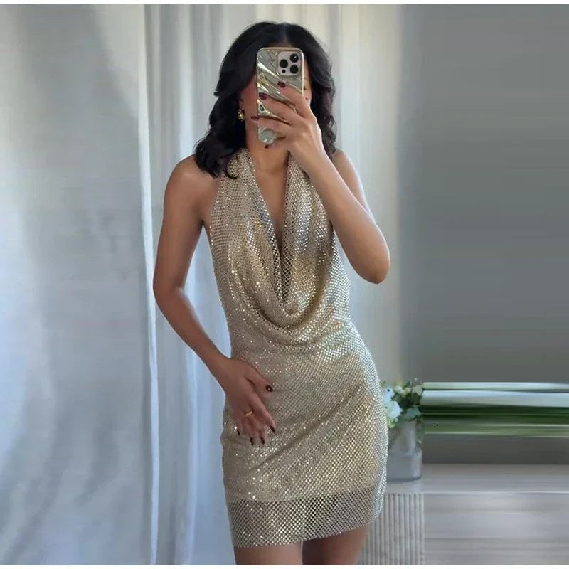 Damen glamouröses Pailletten-Minikleid Echo Archiv