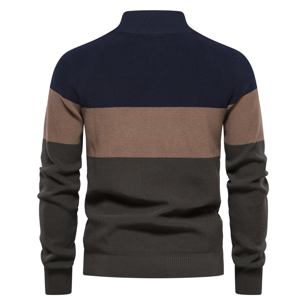 Herren Strickjacke mit modischem Farbblockdesign und hochwertigem Reißverschluss Echoarchiv