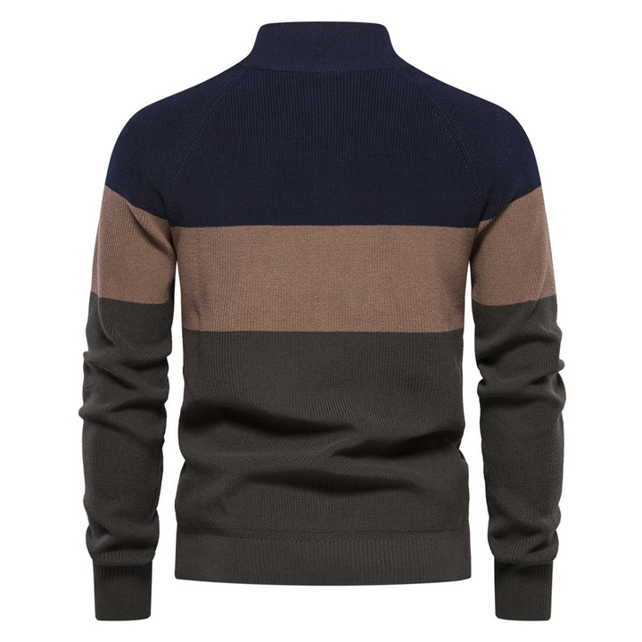Herren Strickjacke mit modischem Farbblockdesign und hochwertigem Reißverschluss Echoarchiv