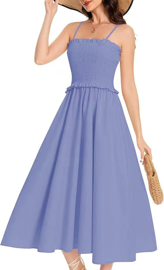Damen Midi-Kleid mit elastischem Oberteil und weiten Rock Echo Archiv