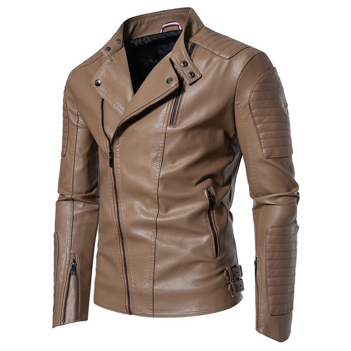 Herren Modische Bikerjacke aus Kunstleder Echo Archiv