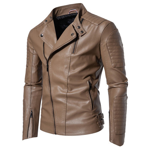 Herren Modische Bikerjacke aus Kunstleder Echo Archiv