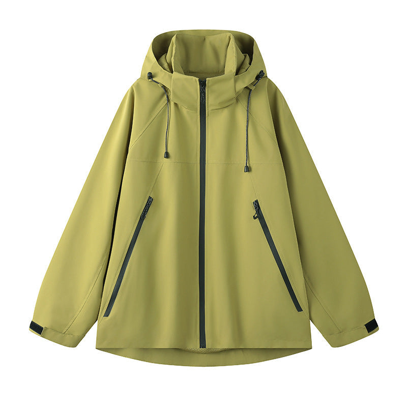 Damen technische Outdoor-Jacke mit verstellbarer Kapuze und funktionalen Reißverschlusstaschen Echoarchiv