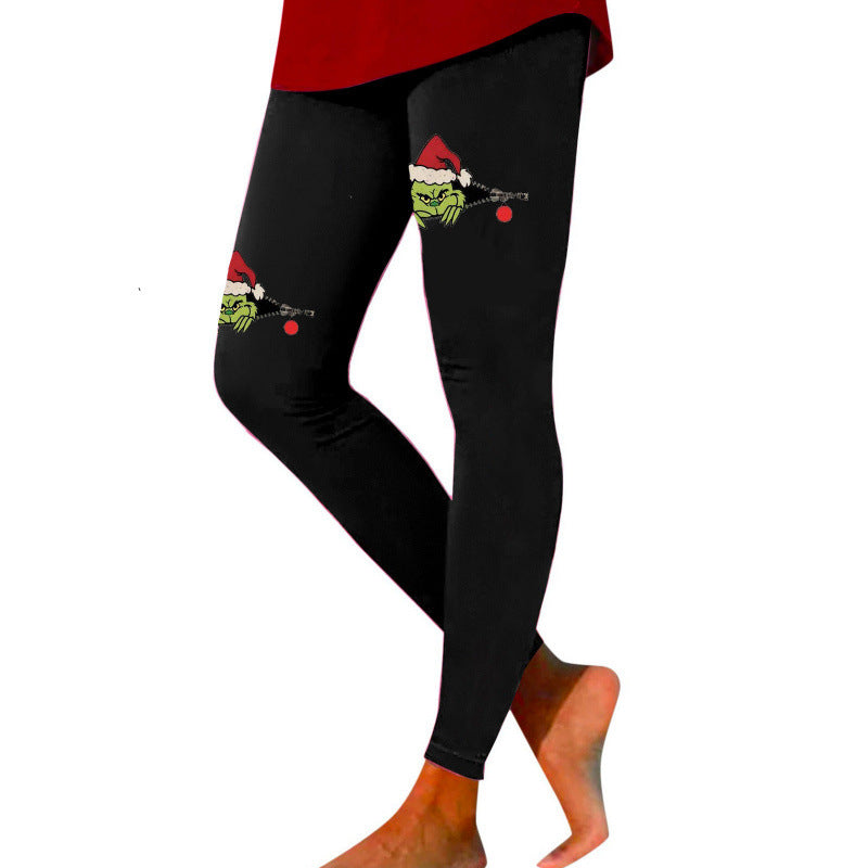 Damen Gemusterte Weihnachtsleggings Echoarchiv