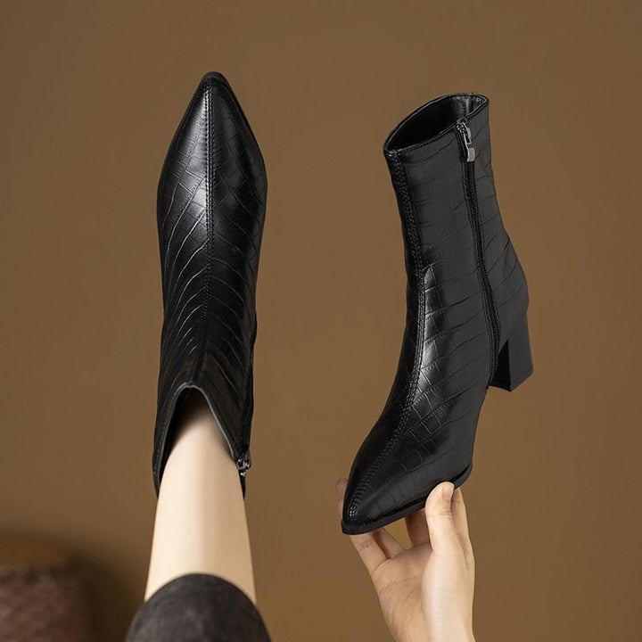 Damen Elegante Croc-Optik Stiefeletten Echo Archiv