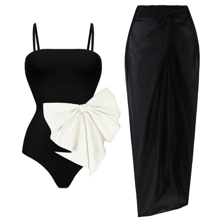 Damen Einteiler Badeanzug mit eleganter Schleifenapplikation Echo Archiv