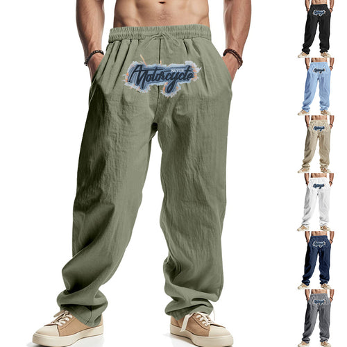 Herren lässige Freizeithose mit Motorrad-Design Echoarchiv