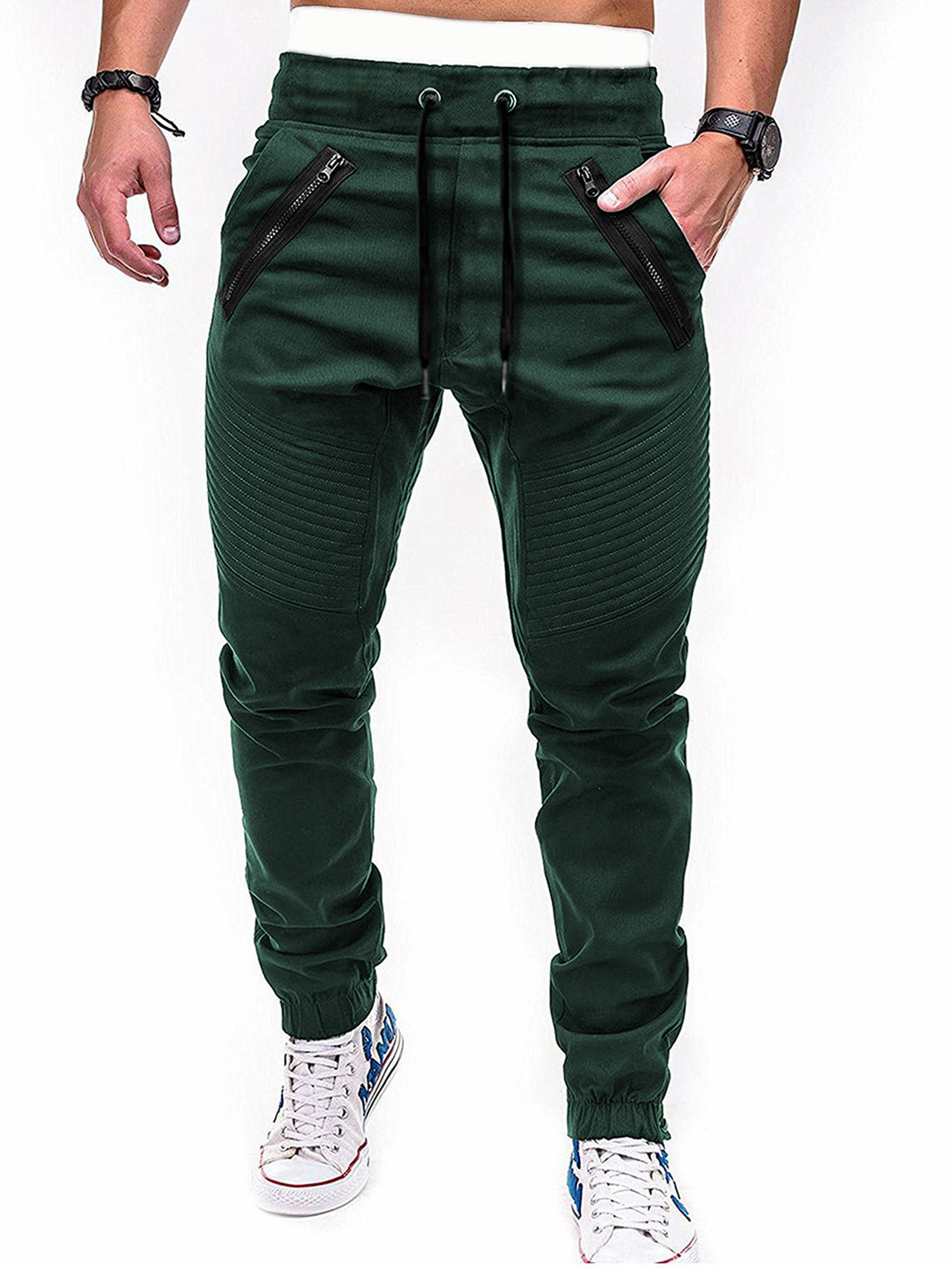 Herren Freizeit Jogginghose mit kontrastierenden Reißverschlusstaschen und elastischem Bund Echoarchiv