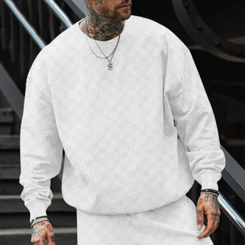 Herren lässiger Sweatshirt mit strukturiertem Muster und oversized Schnitt Echoarchiv