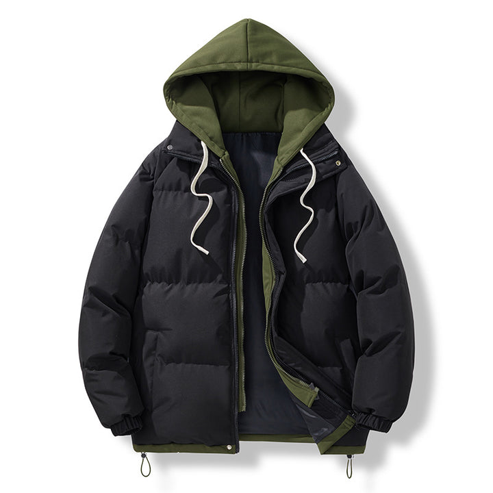 Herren isolierte Pufferjacke mit abnehmbarer Kapuze und verstellbarem Saum Echoarchiv