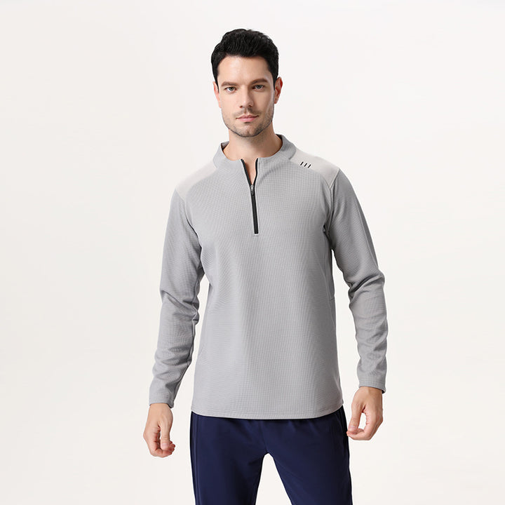 Herren sportliches Langarmshirt mit Belüftungsreißverschluss Echoarchiv