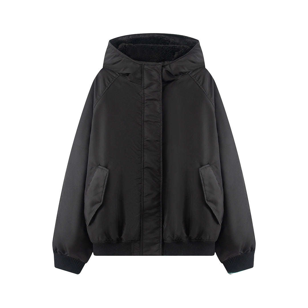 Damen nan wattierte Kapuzenjacke mit Teddyfutter, verdeckter Reißverschluss und Rippbündchen Echo Archiv