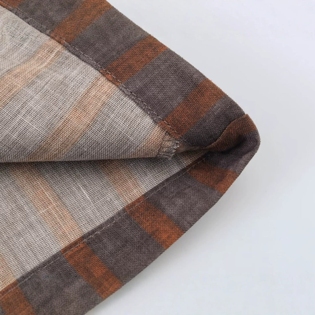 Damen Gestreifter Leinen-Kimono mit Bindegürtel Echoarchiv