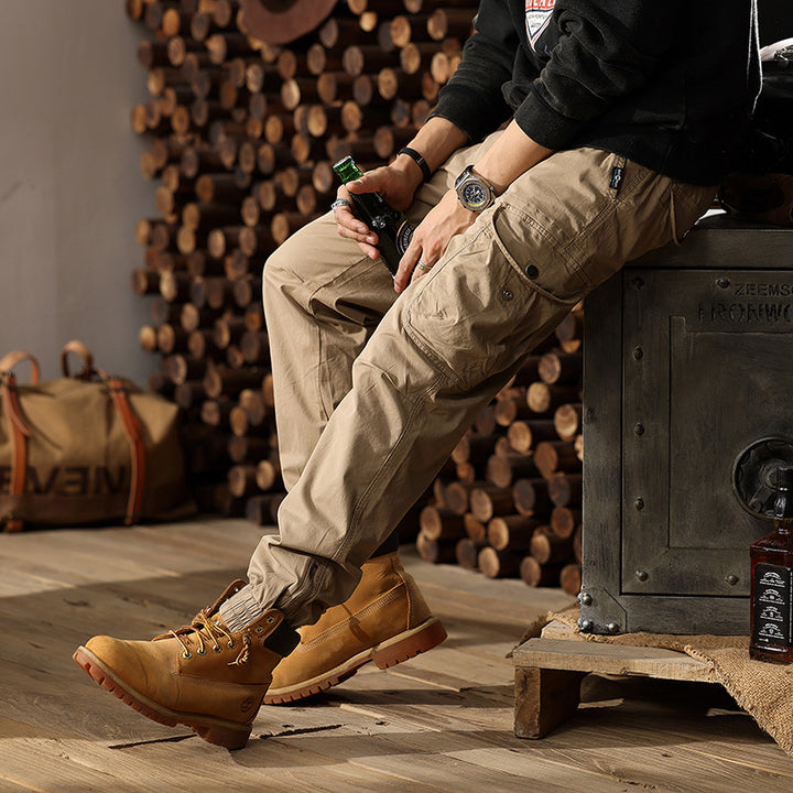 Herren Cargohose im Joggerstil mit elastischem Komfortbund, Multifunktionalen Klapp‑Utility‑Taschen und Knöchelreißverschluss Echo Archiv