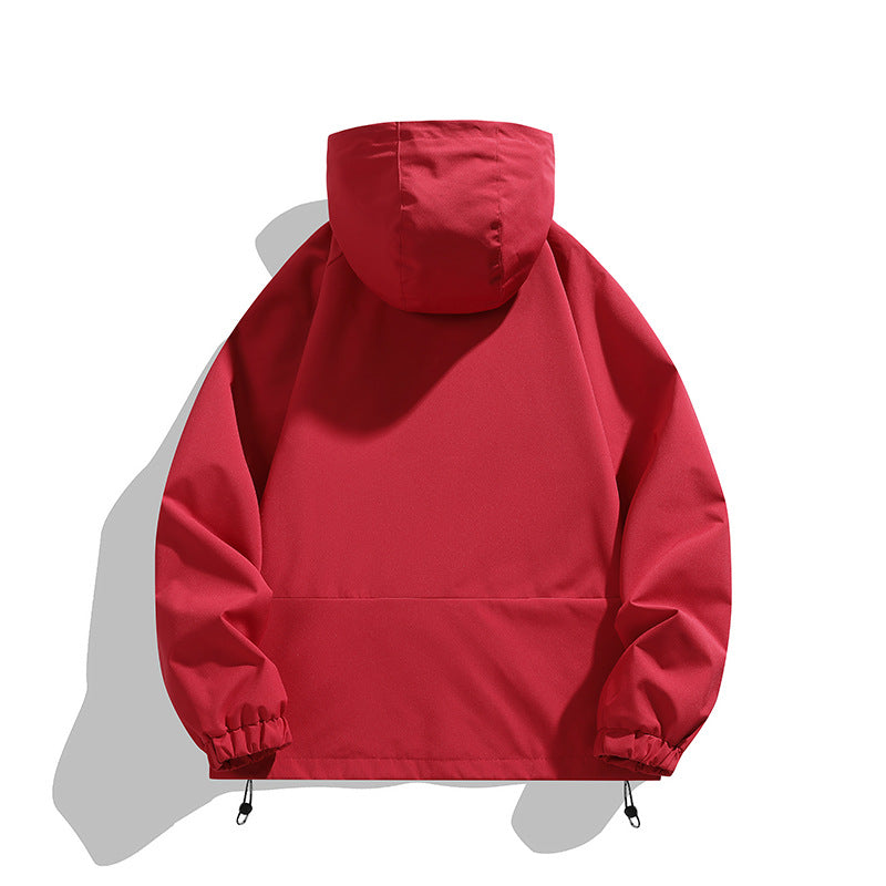 Unisex Leichter Kapuzen-Windbreaker mit wasserabweisender Oberfläche, Reißverschlusstaschen und Kordelzug Echo Archiv