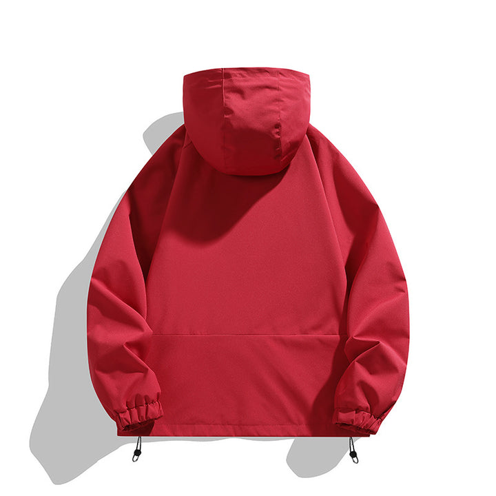 Unisex Leichter Kapuzen-Windbreaker mit wasserabweisender Oberfläche, Reißverschlusstaschen und Kordelzug Echo Archiv
