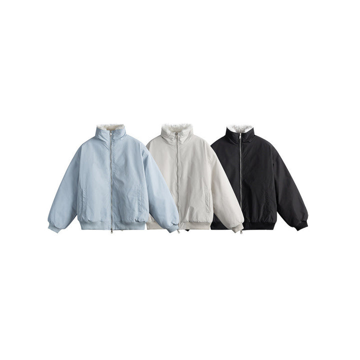 Damen Kurze Boxy-Steppjacke mit hohem Schalkragen, Teddykragen und elastischen Rippbündchen Echo Archiv