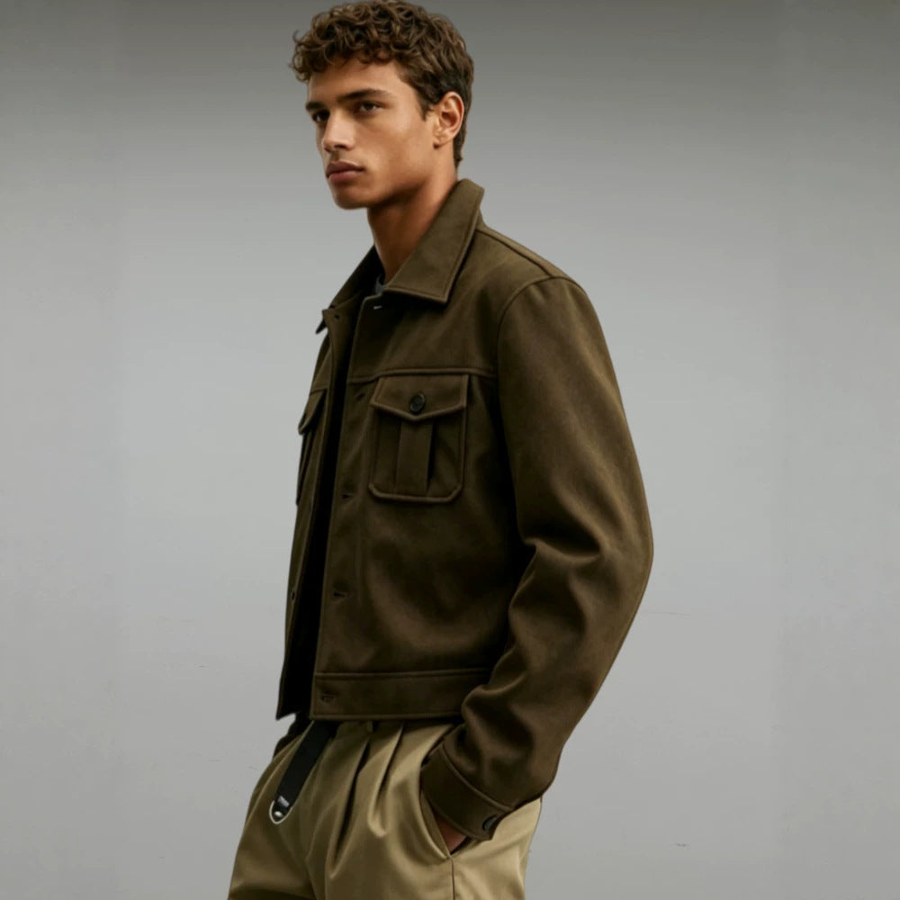 Herren Modische Kurzjacke mit großen Taschen – Taviero